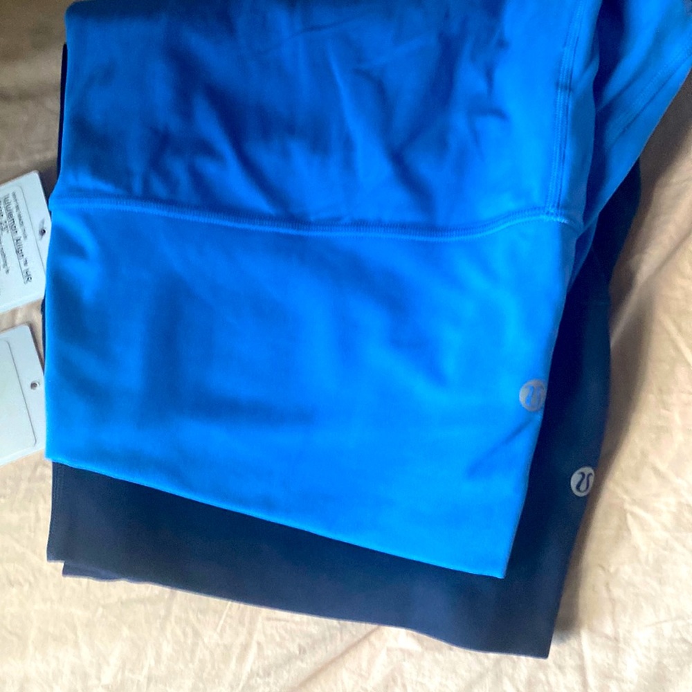 2 pairs of Align crop 23” lulu lemon black and blue